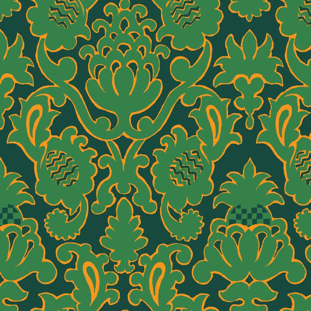 pistachio-manor-on-green-fabric Pistachio Manor on Green Fabric