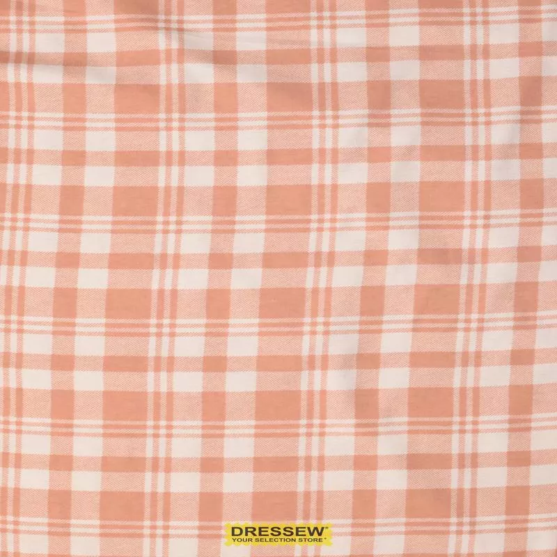 Plaid Flannelette Peach / White
