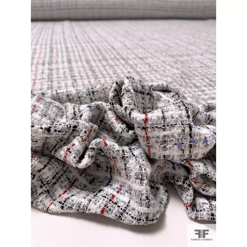 Plaid Tweed Suiting – Off-White / Black / Red / Grey