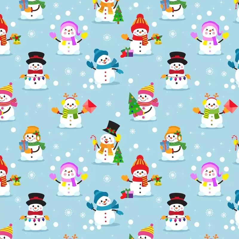 playful-snowman-fabric-blue Playful Snowman Fabric – Blue