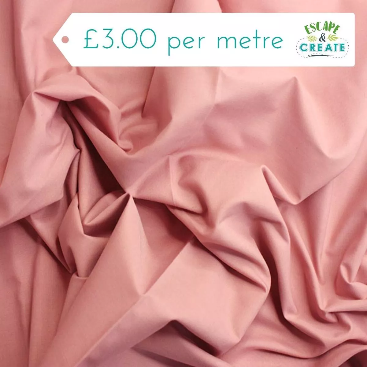 Polycotton Basics in Plain Dusky Pink