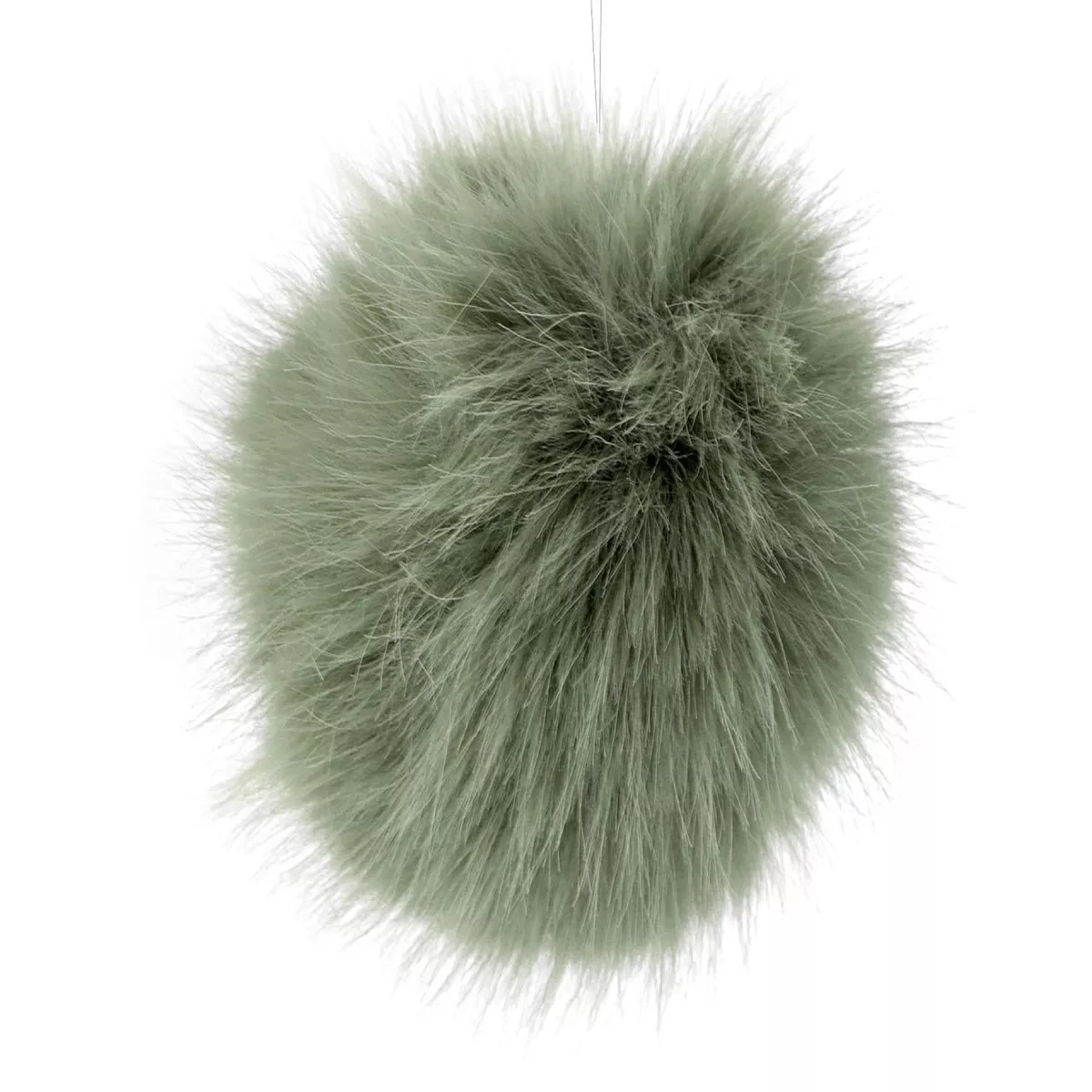 Pom-pom for hats with loop 11 cm-green