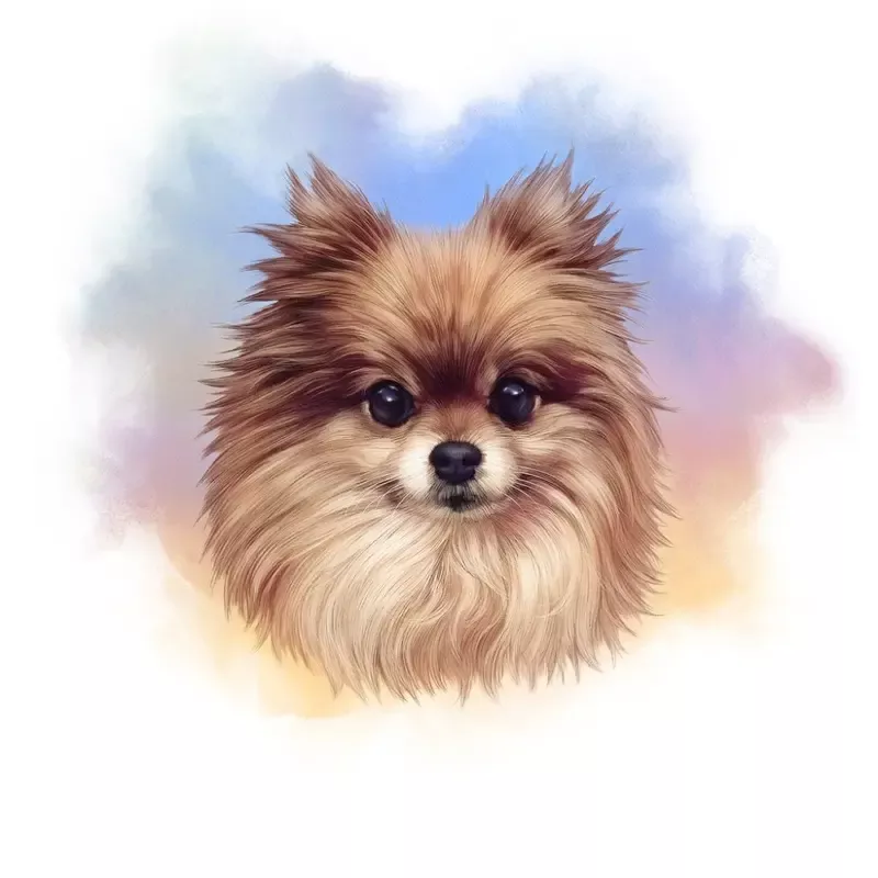 pomeranian-portrait-fabric-panel-multi Pomeranian Portrait Fabric Panel – Multi