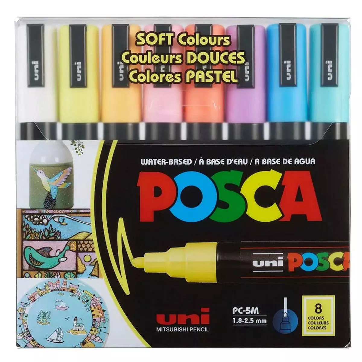 posca-paint-marker-8-colors-pc-3m-soft-colors-set Posca Paint Marker 8 Colors PC-3M Soft Colors Set
