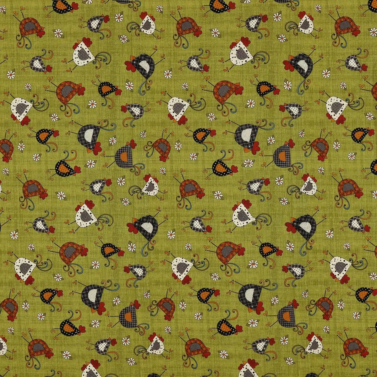 prairie-chicks-fabric-collection-chicken-dance-green Prairie Chicks Fabric Collection – Chicken Dance Green