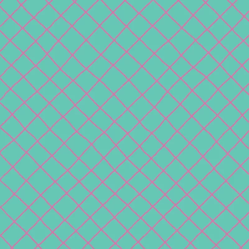 Preorder: Checkered Lines (Pink on Teal)