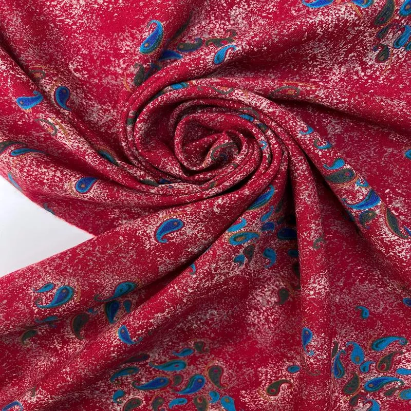 Printed Paisley Wool Fabric