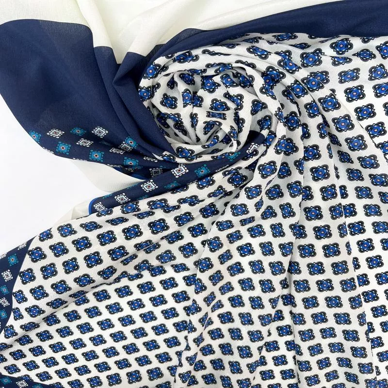 Printed White Silk