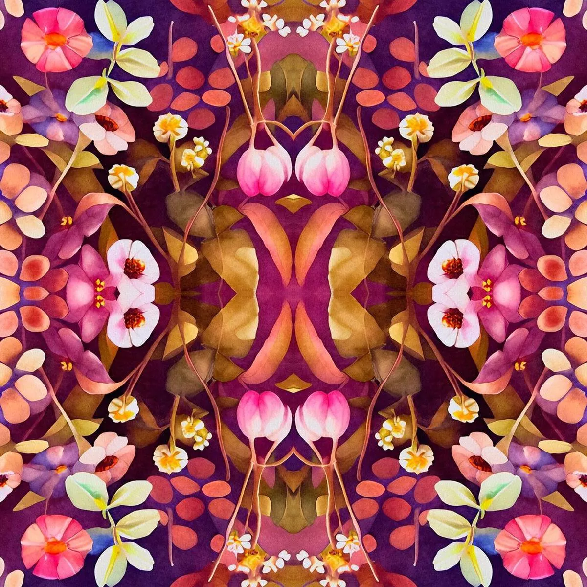 psychedelic-blossoms-pattern-5-fabric Psychedelic Blossoms Pattern #5 Fabric