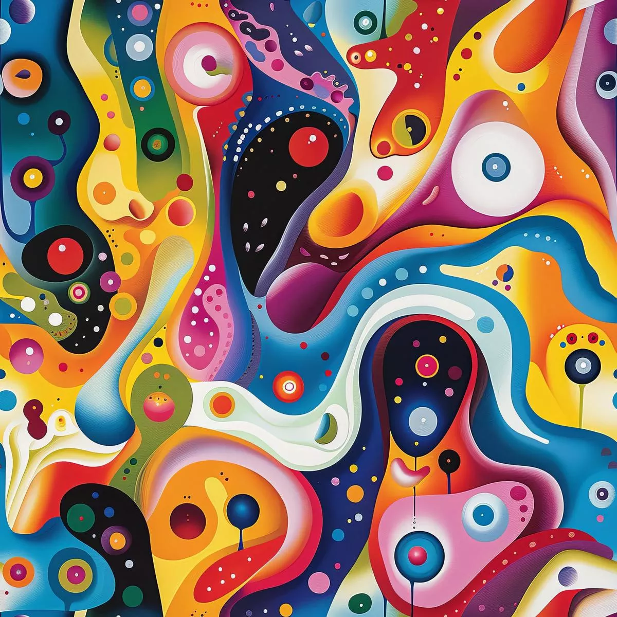 Psychedelic Painting Pattern 7 Quilting Cotton Fabric