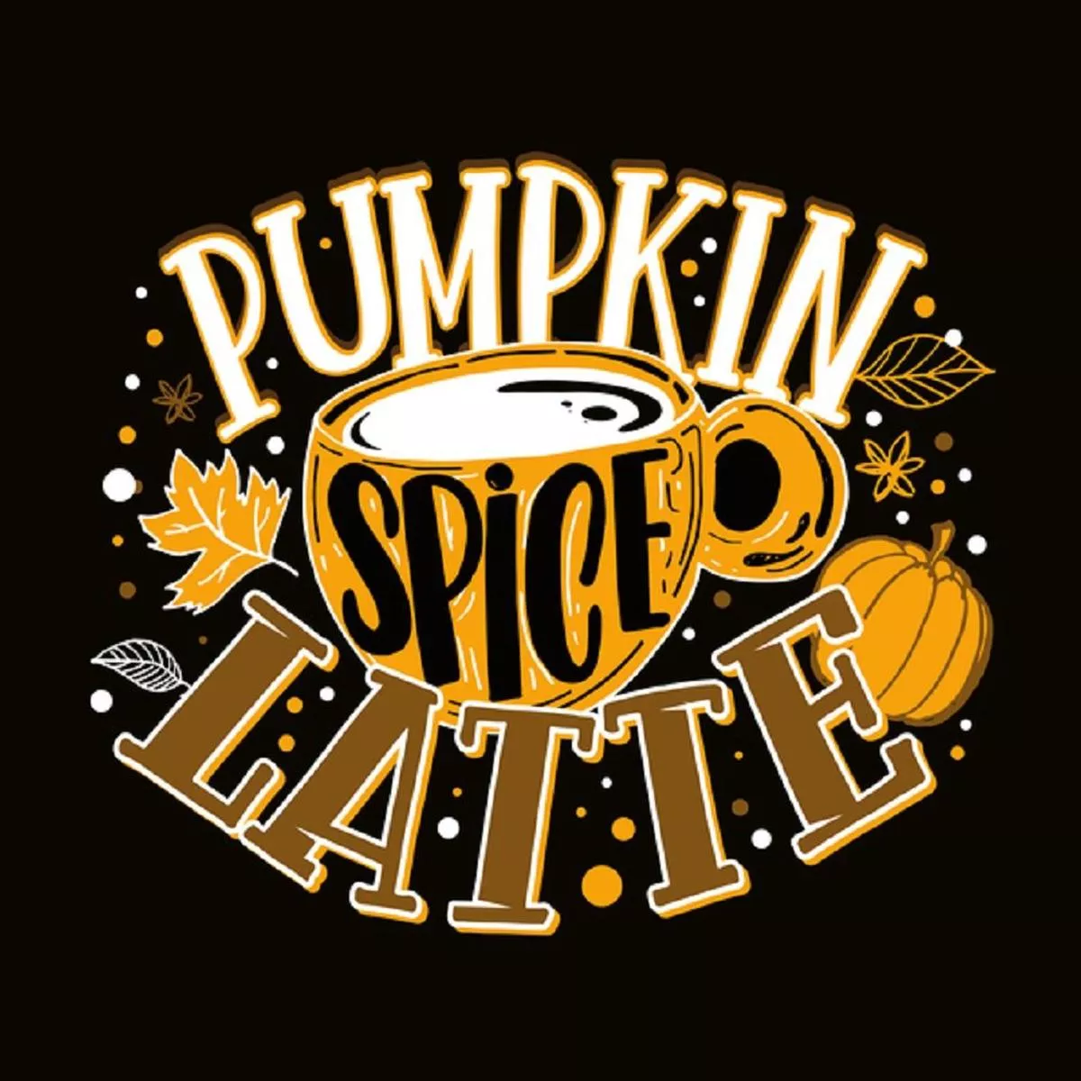 pumpkin-spice-latte-fabric-panel-black Pumpkin Spice Latte Fabric Panel – Black