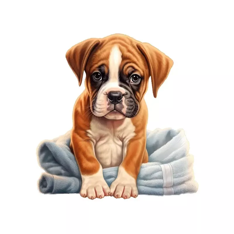 Puppies & Towels #2 Fabric Panel