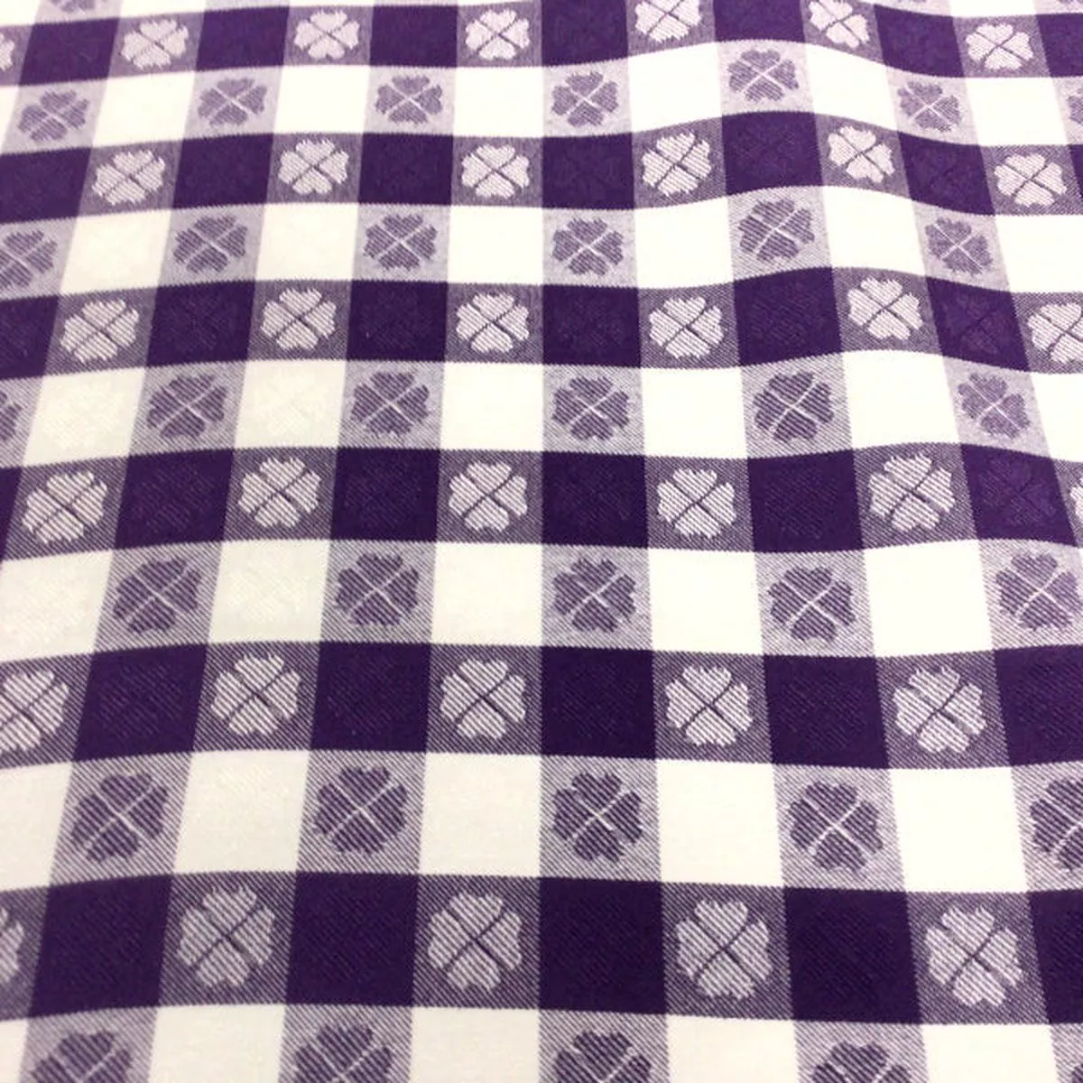purple-white-plaid-tablecloth-cotton-fabric Purple & White Plaid Tablecloth Cotton Fabric