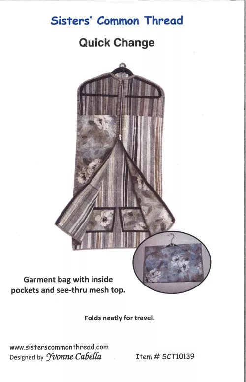 Quick Change Garment Bag Pattern