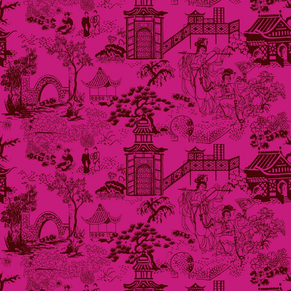 Quiet Romance in Beetroot Fabric
