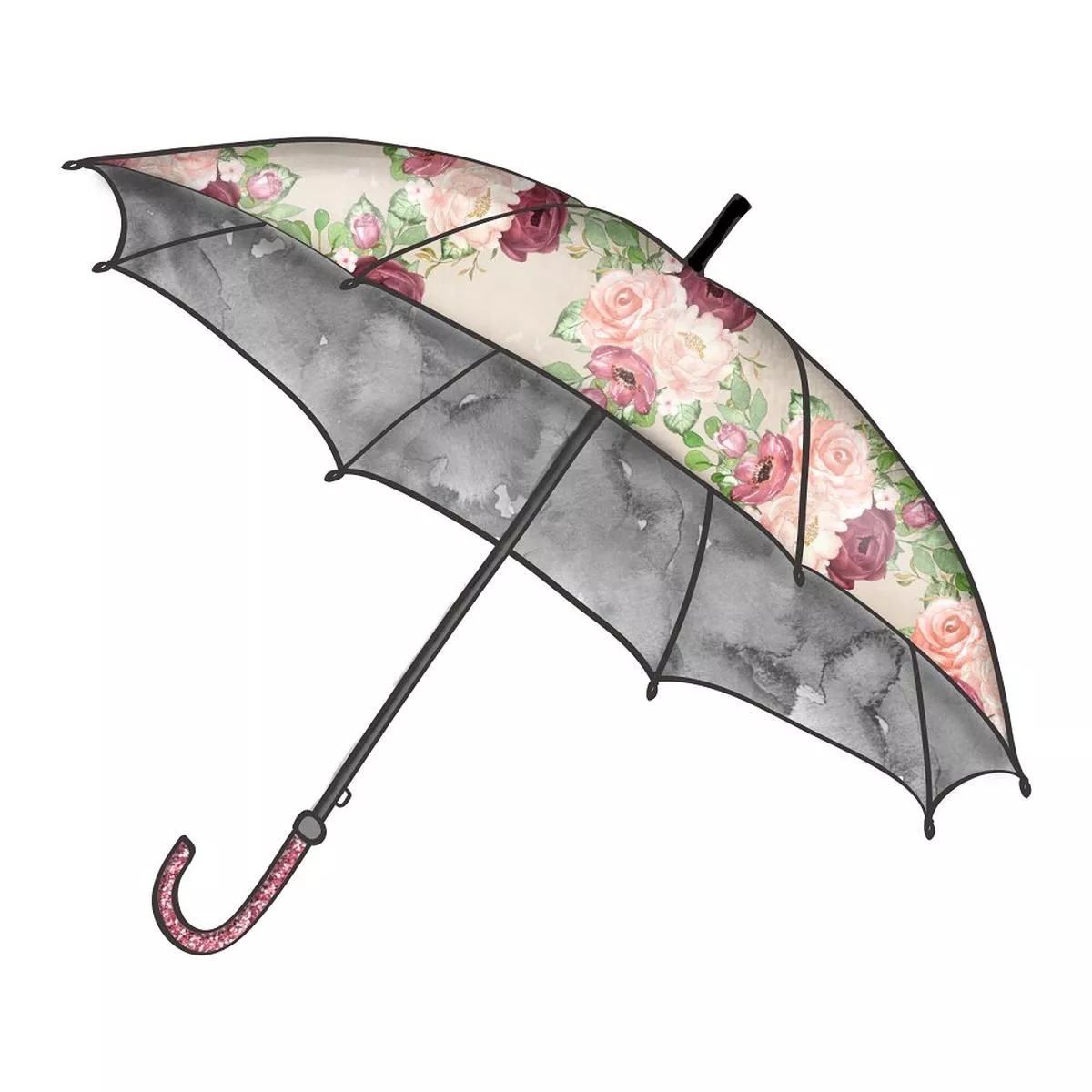 Rain Romance Umbrella #2 Fabric Panel