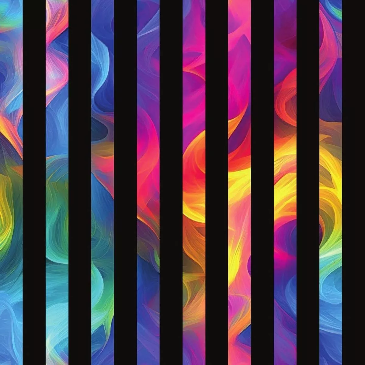 Rainbow Smoke Pattern 19 Quilting Cotton Fabric