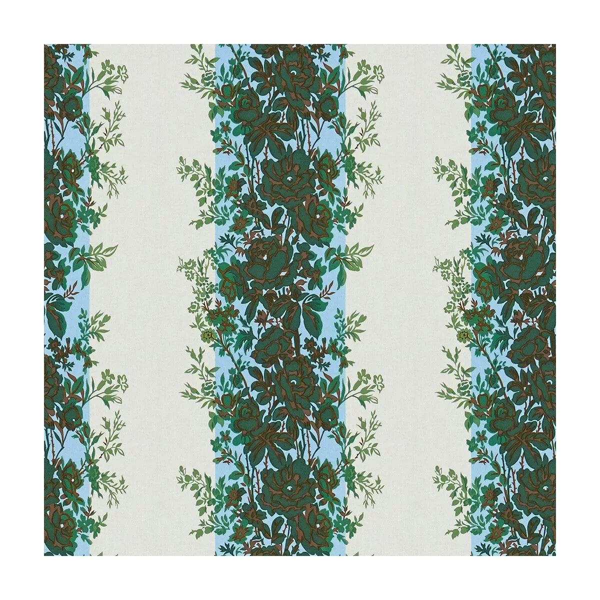 rayure-fleurie-blue-green-fabric Rayure Fleurie Blue/Green Fabric