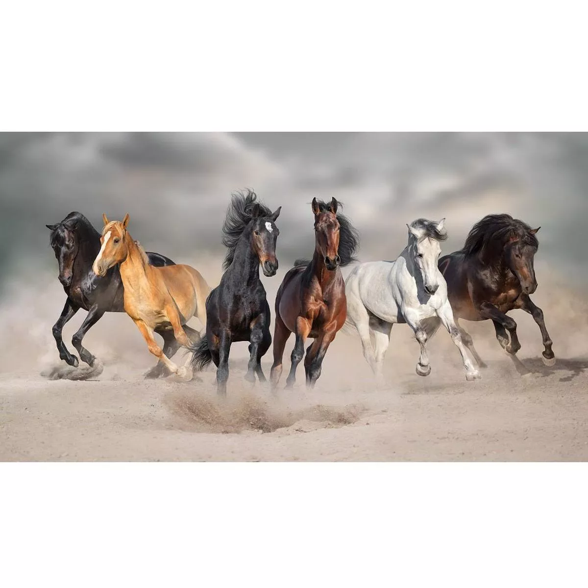 realistic-horses-running-in-sand-fabric-panel Realistic Horses Running in Sand Fabric Panel