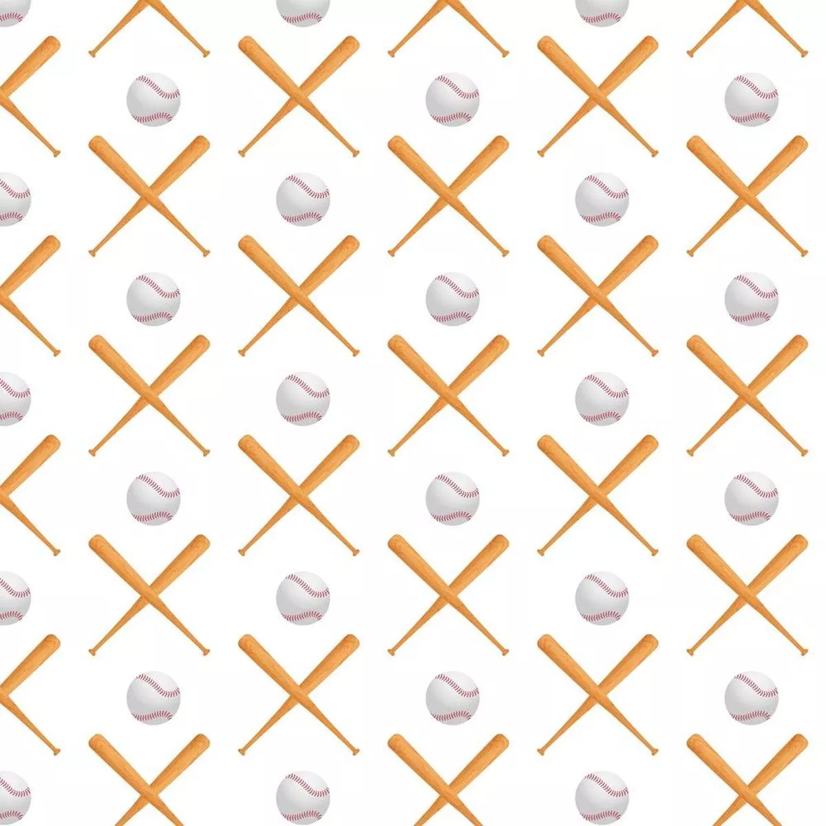 realistic-wooden-bats-baseballs-fabric Realistic Wooden Bats & Baseballs Fabric