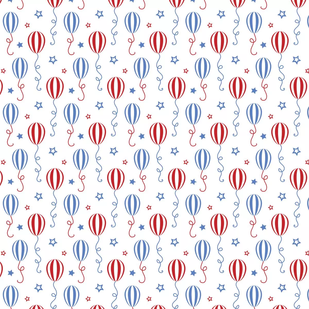 Red & Blue Balloon Fabric – Multi