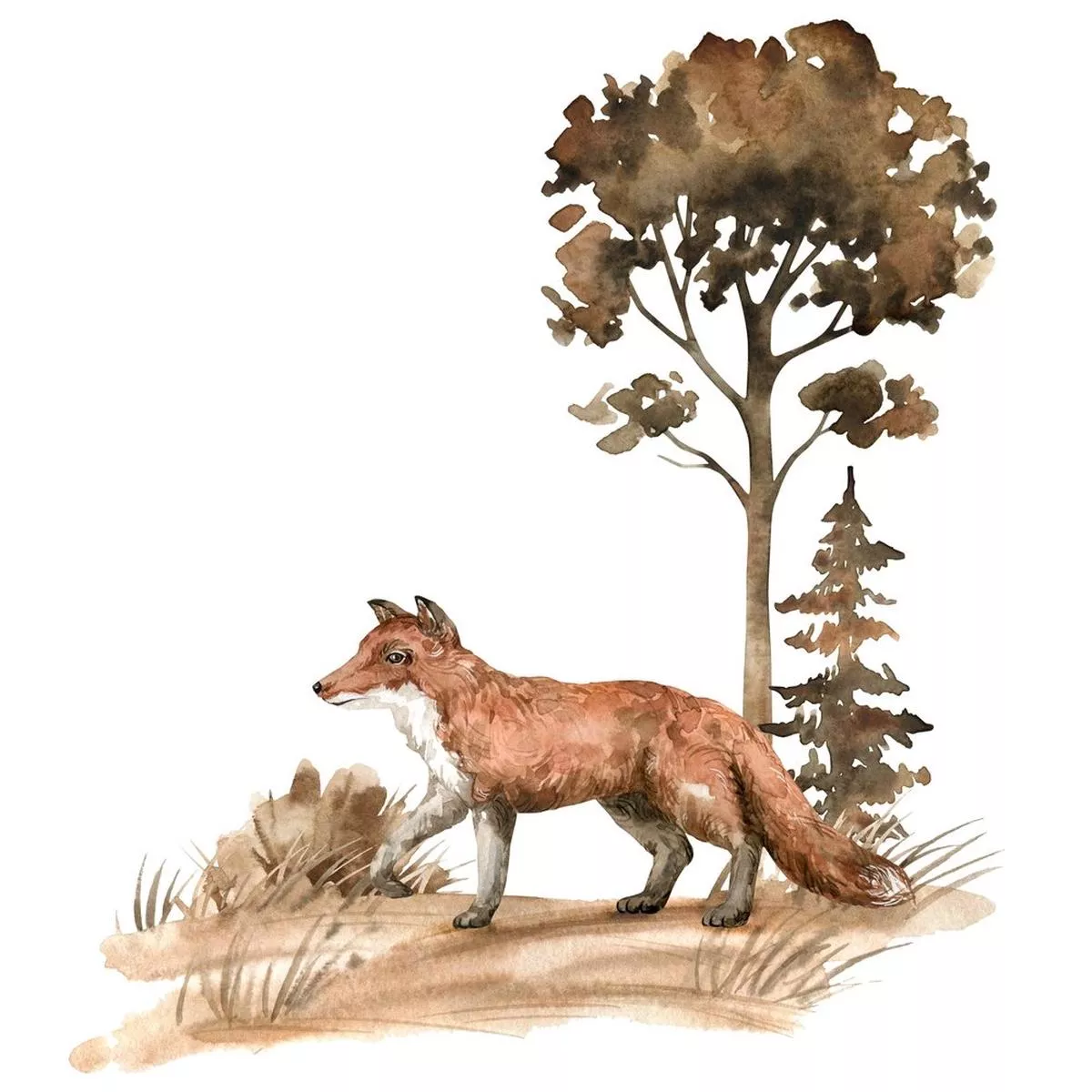 red-fox-in-wild-fabric-panel Red Fox In The Wild Fabric Panel