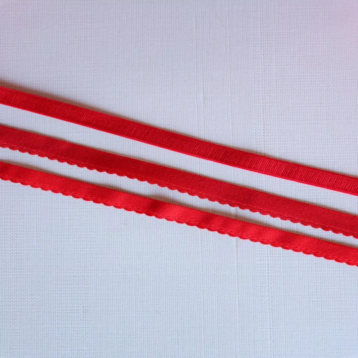 red-plush-back-satin-strap-scallop-elastic Red Plush Back Satin Strap & Scallop Elastic