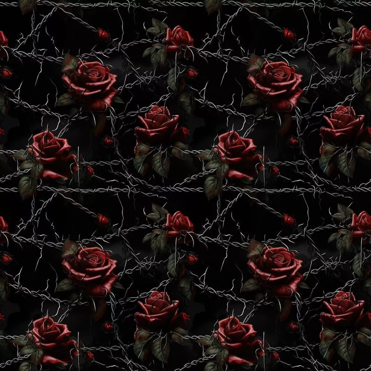 red-roses-chains-vines-fabric Red Roses, Chains, & Vines Fabric