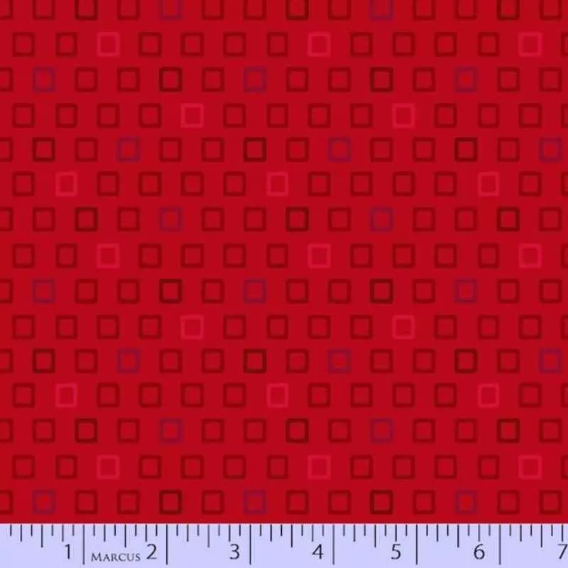 red-squares-cotton-print-studio-37-fabrics Red Squares cotton print, Studio 37 Fabrics