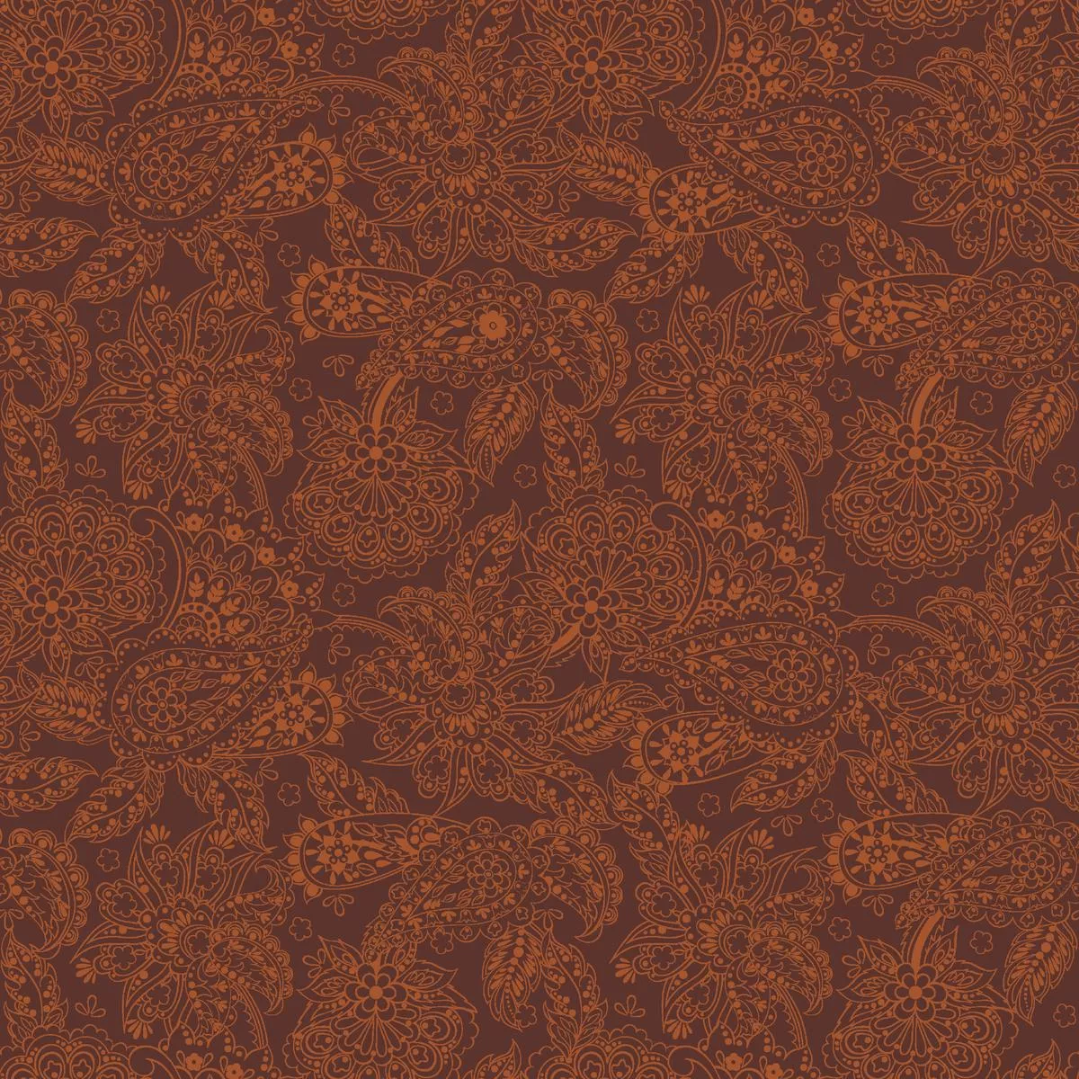 regal-paisley-on-brown-fabric Regal Paisley on Brown Fabric