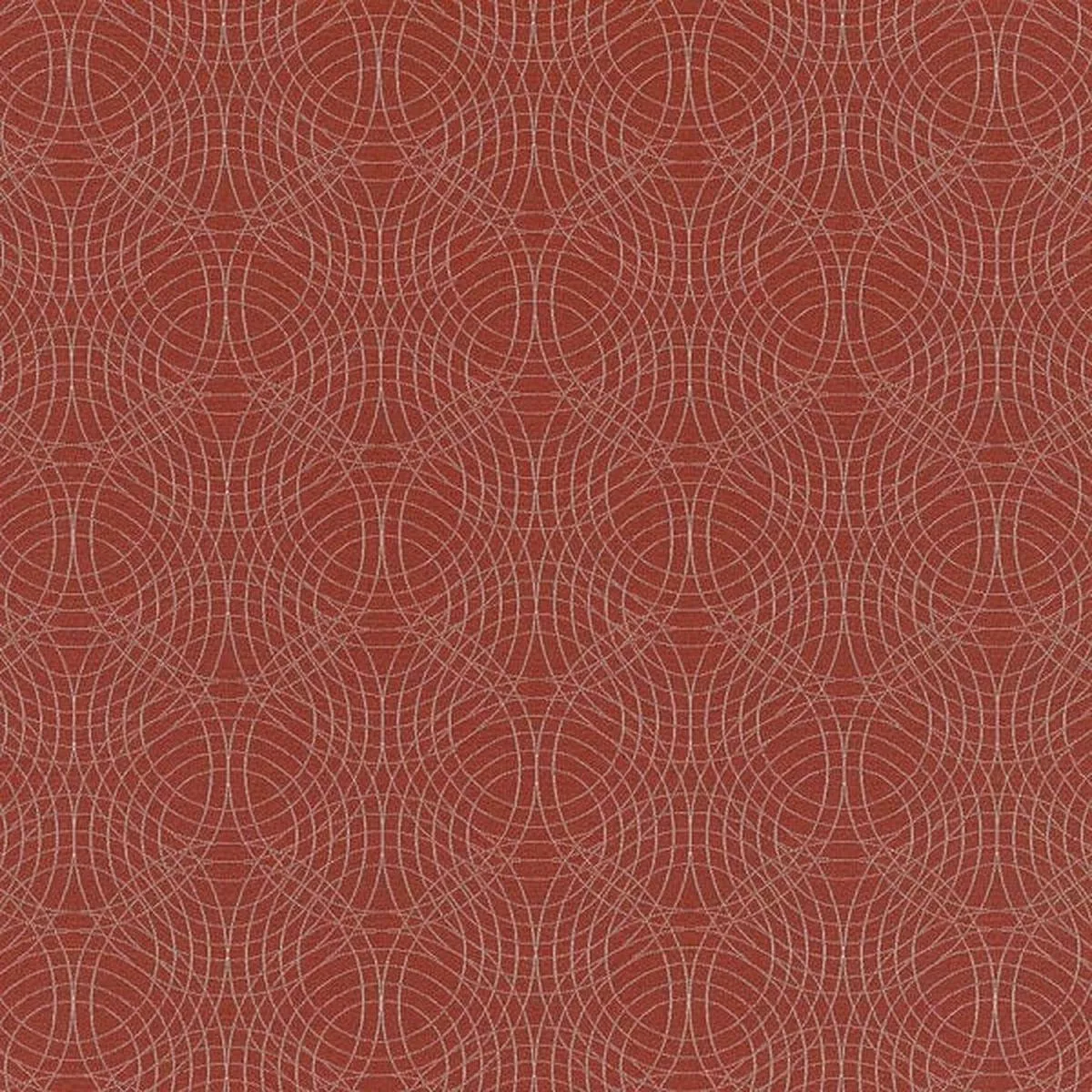 Remnant of CF Stinson Concentric Ring Red Upholstery Fabric