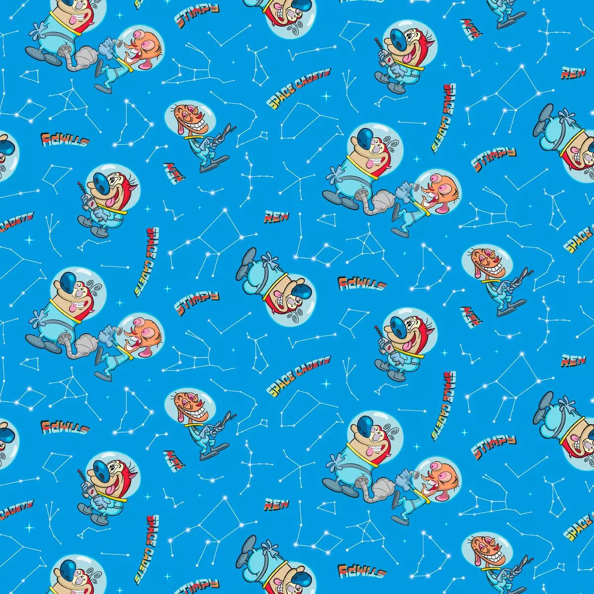 ren-stimpy-show-cosmic-cadets-blue-throwback-fabric The Ren & Stimpy Show – Cosmic Cadets – Blue Throwback Fabric