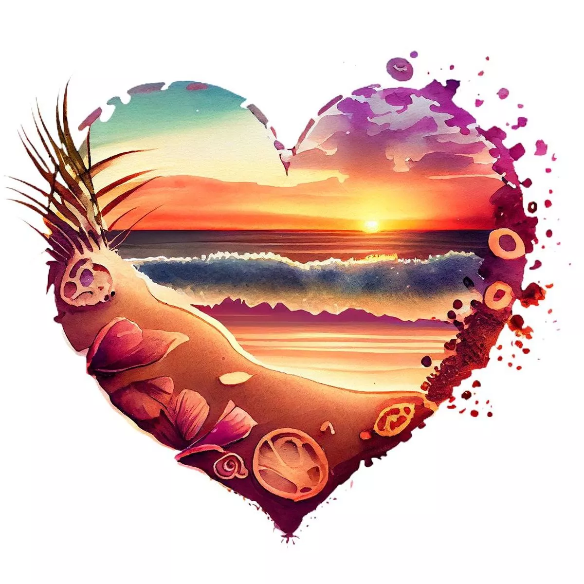 retro-beach-heart-6-fabric-panel Retro Beach Heart 6 Fabric Panel