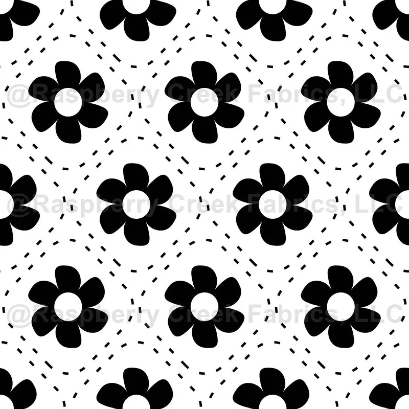 retro-floral-flower-black-white Retro Floral Flower Black and White