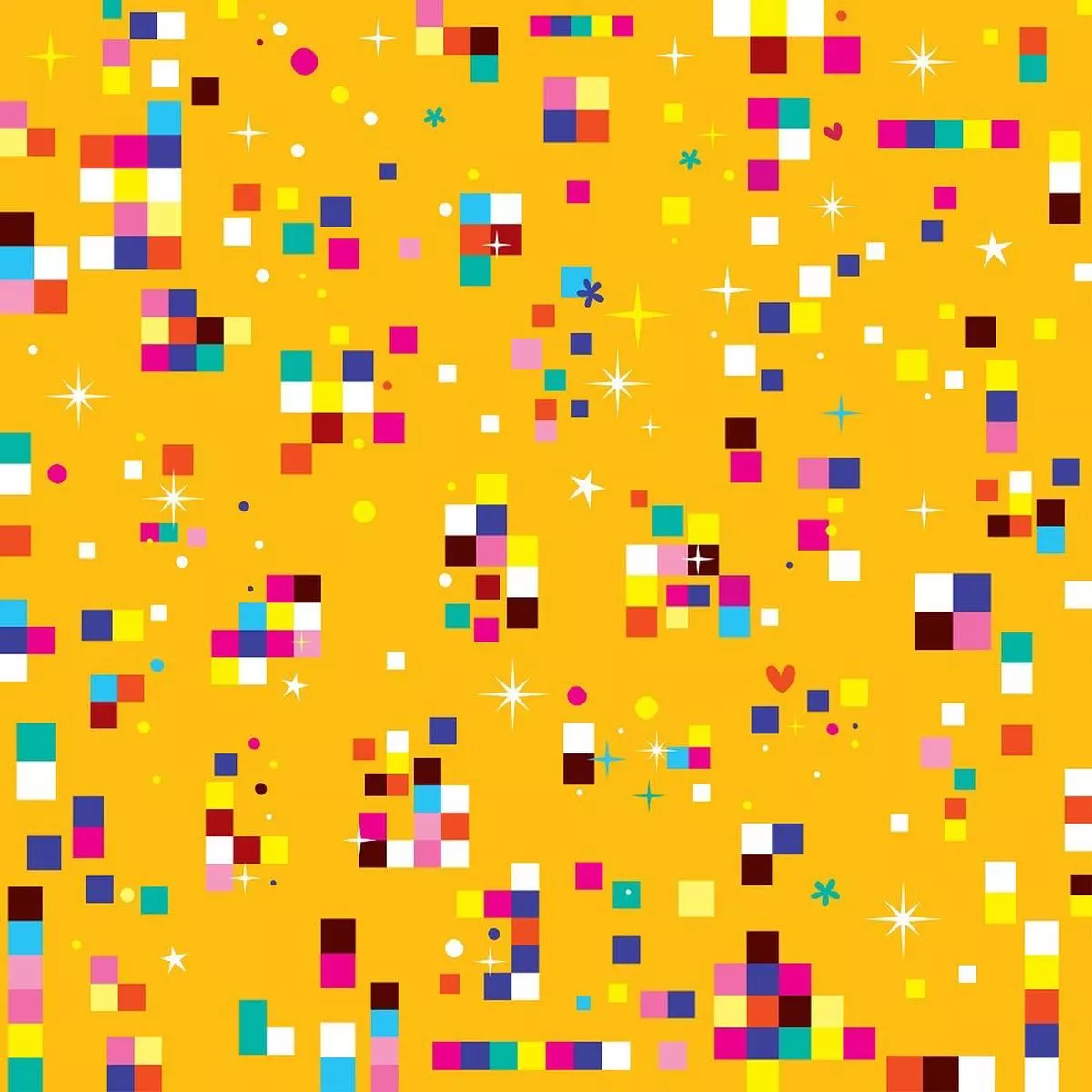 retro-fun-pixels-fabric-orange Retro Fun Pixels Fabric – Orange