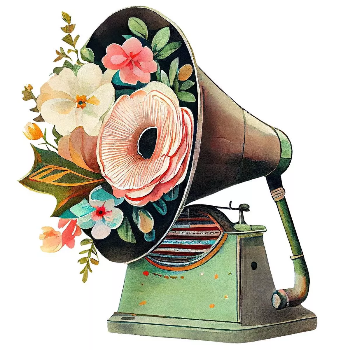 retro-gramophone-2-fabric-panel Retro Gramophone #2 Fabric Panel