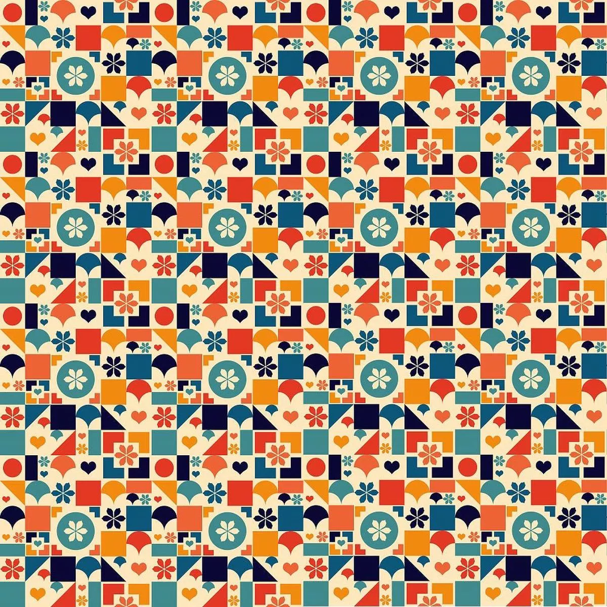 retro-rainbow-pattern-13-fabric Retro Rainbow Pattern #13 Fabric