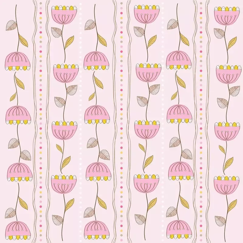 retro-roses-dots-fabric-pink Retro Roses & Dots Fabric – Pink