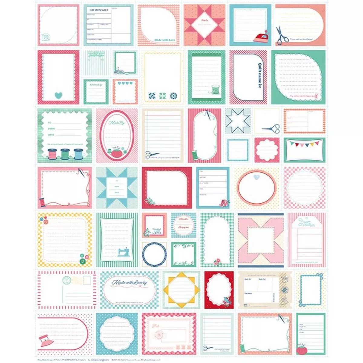 riley-blake-quilt-label-panel-in-multicolor Riley Blake Quilt Label Panel in Multicolor