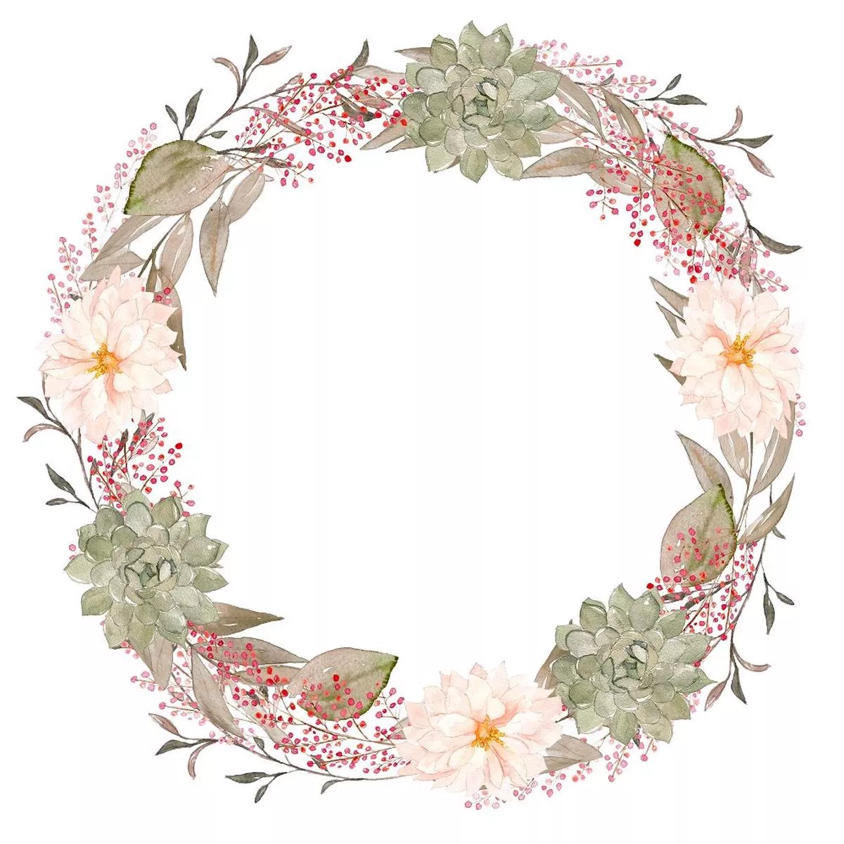 romantic-bouquets-wreath-1-fabric-panel Romantic Bouquets Wreath #1 Fabric Panel