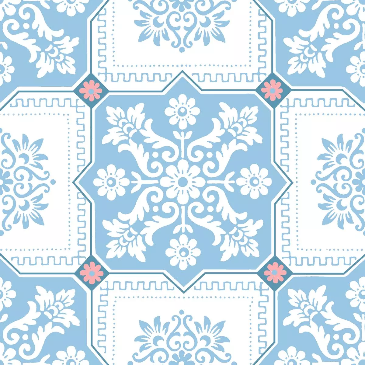 Ronan on Sky Blue Fabric