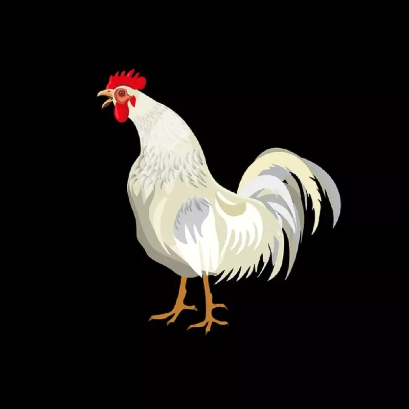 rooster-crowing-fabric-panel-black Rooster Crowing Fabric Panel – Black