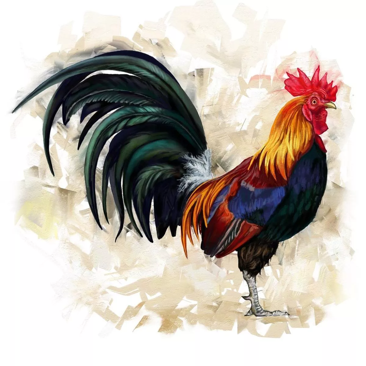 rooster-fabric-panel-multi Rooster Fabric Panel – Multi