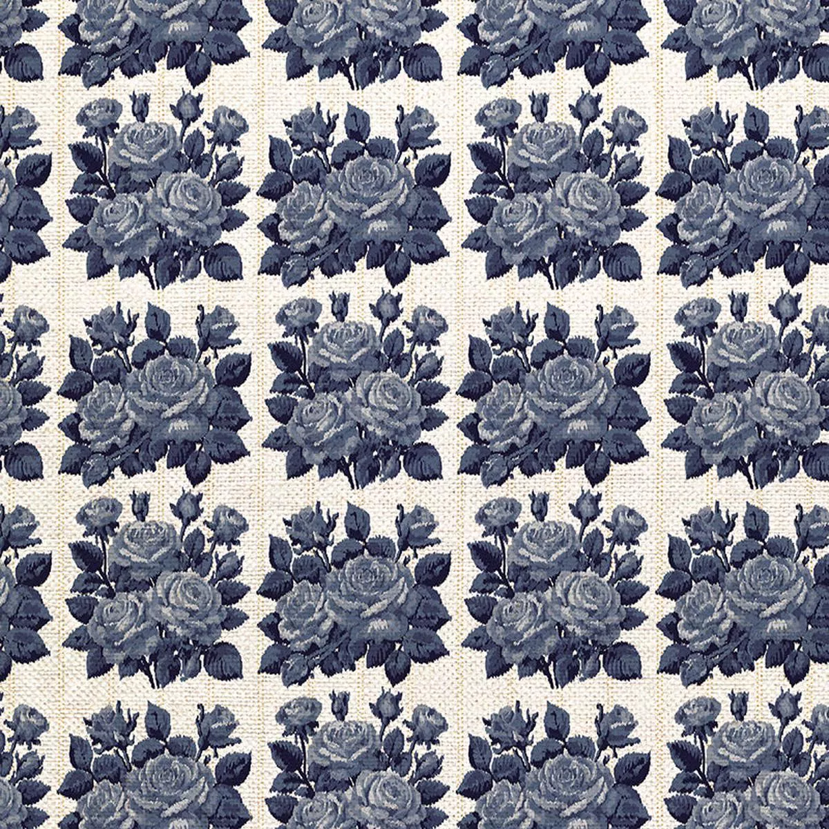 Rose Bouquets – Blue – Canvas