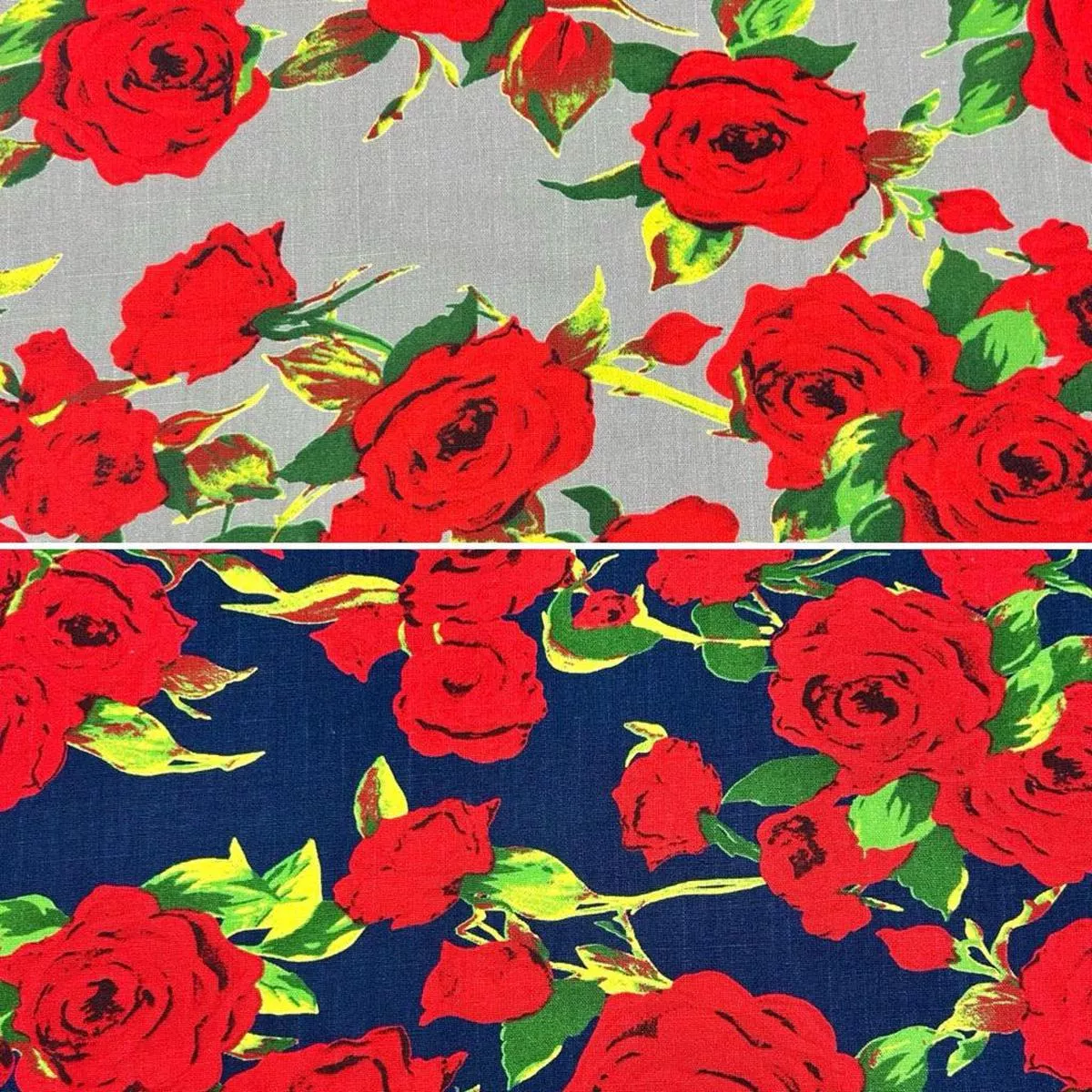 Roses Cotton Canvas Fabric