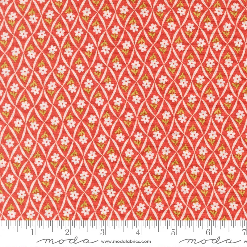 rosie-strawberry-climbing-daisy-yardage-by-fig-tree-co-moda-fabrics Rosie Strawberry Climbing Daisy Yardage by Fig Tree & Co. for Moda Fabrics
