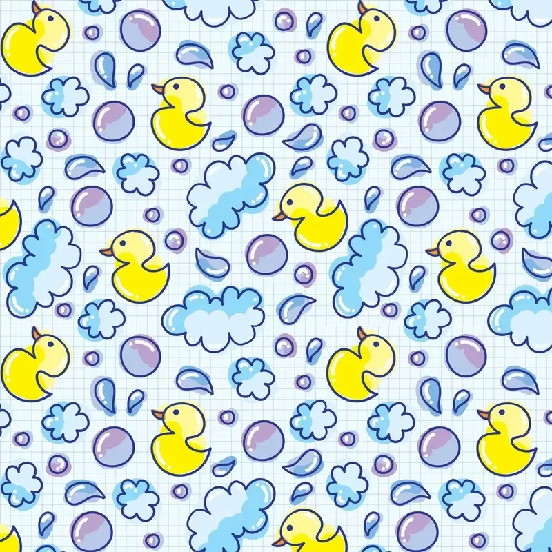 rubber-duckie-tub-time-fabric-multi Rubber Duckie Tub Time Fabric – Multi
