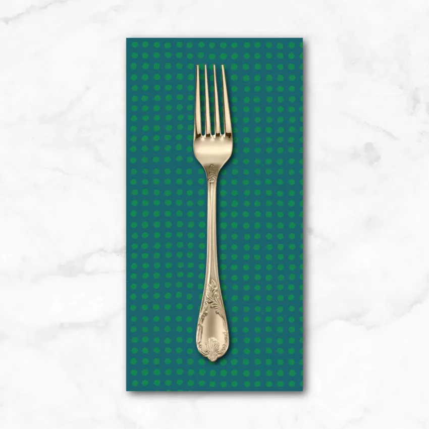 ruby-bee-blenders-dots-in-kelp-evergreen-dinner-napkin Ruby and Bee Blenders, Dots in Kelp Evergreen, Dinner Napkin