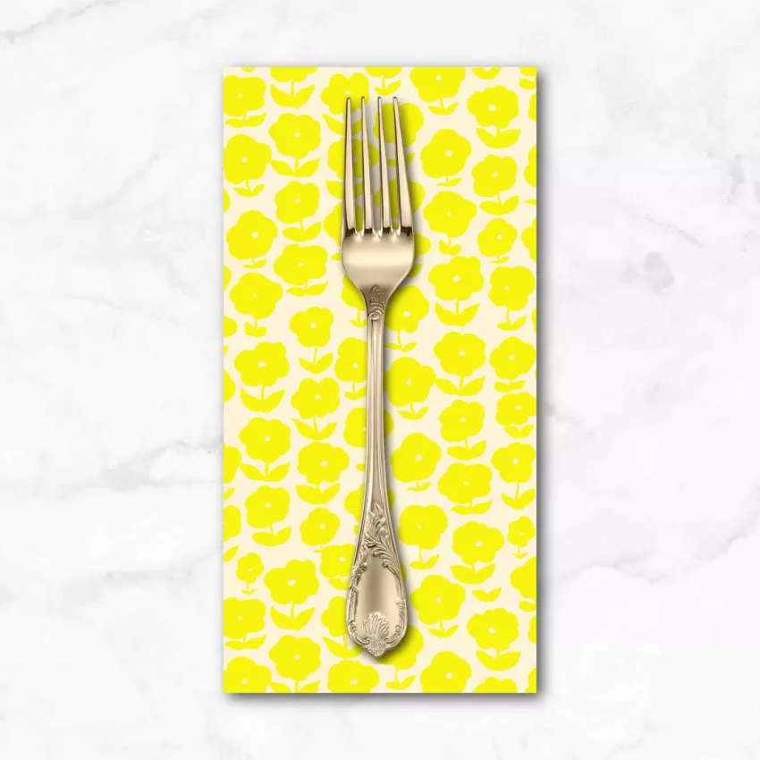 ruby-bee-blenders-puffy-daisy-in-vanilla-custard-dinner-napkin Ruby and Bee Blenders, Puffy Daisy in Vanilla Custard, Dinner Napkin