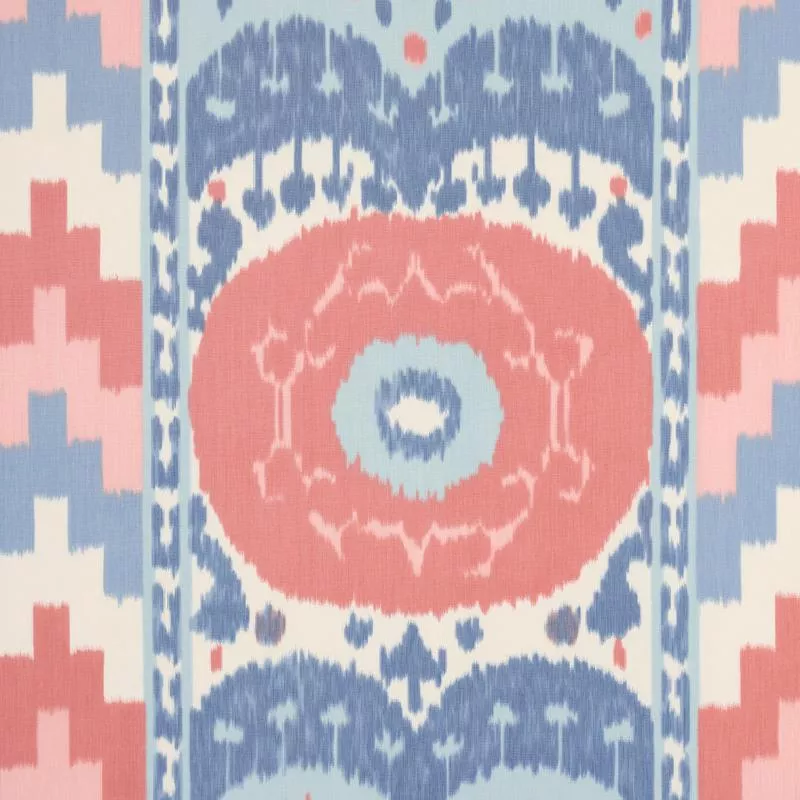 samarkand-ikat-ii-chambray-coral SAMARKAND IKAT II | Chambray & Coral
